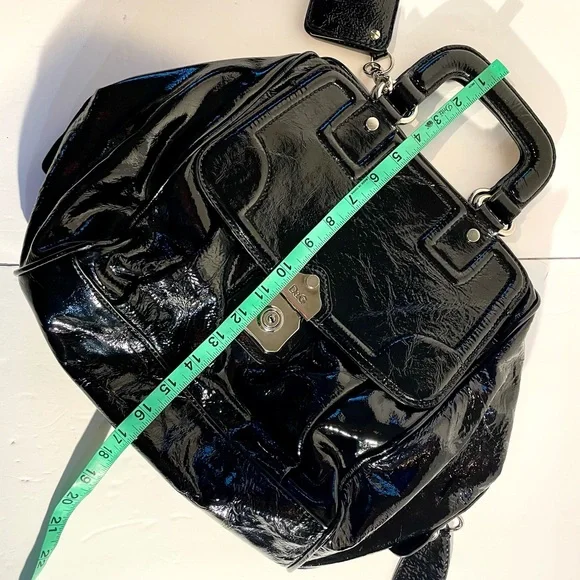 Dolce & Gabbana Glossy Black Chain Shoulder Bag - Picture 12 of 16